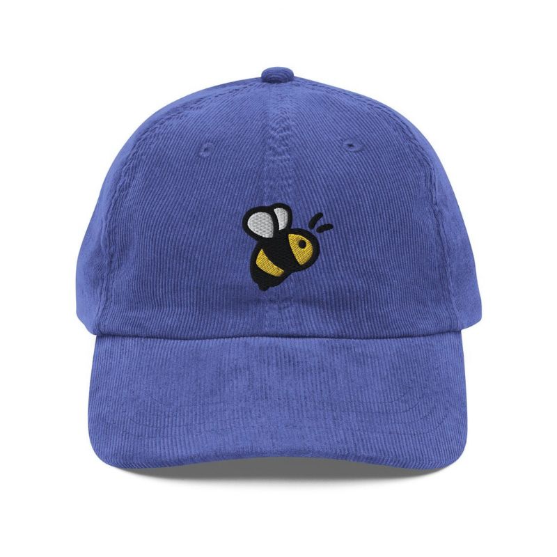 Bee Embroidery Cap Purple