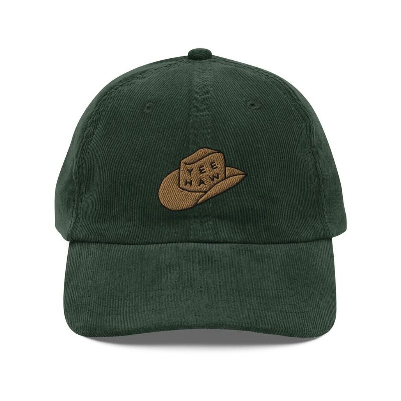 Cowboy Hat Embroidery Cap Green