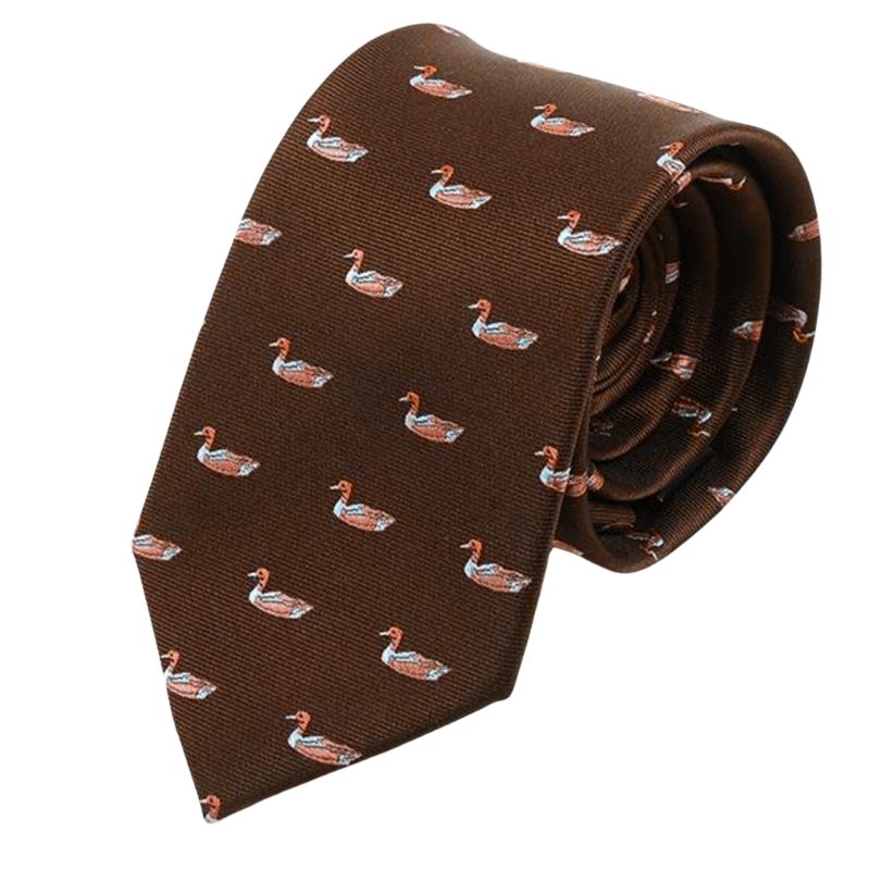 Duck Motif Tie Brown